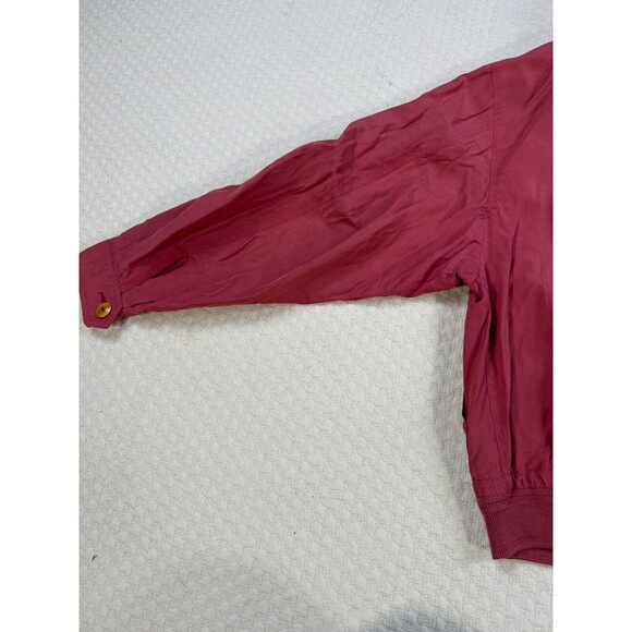 Vintage Silk Golf Jacket Button Up Lined Red 1960's Made in Italy | Size IT 50 - Picture 12 of 15